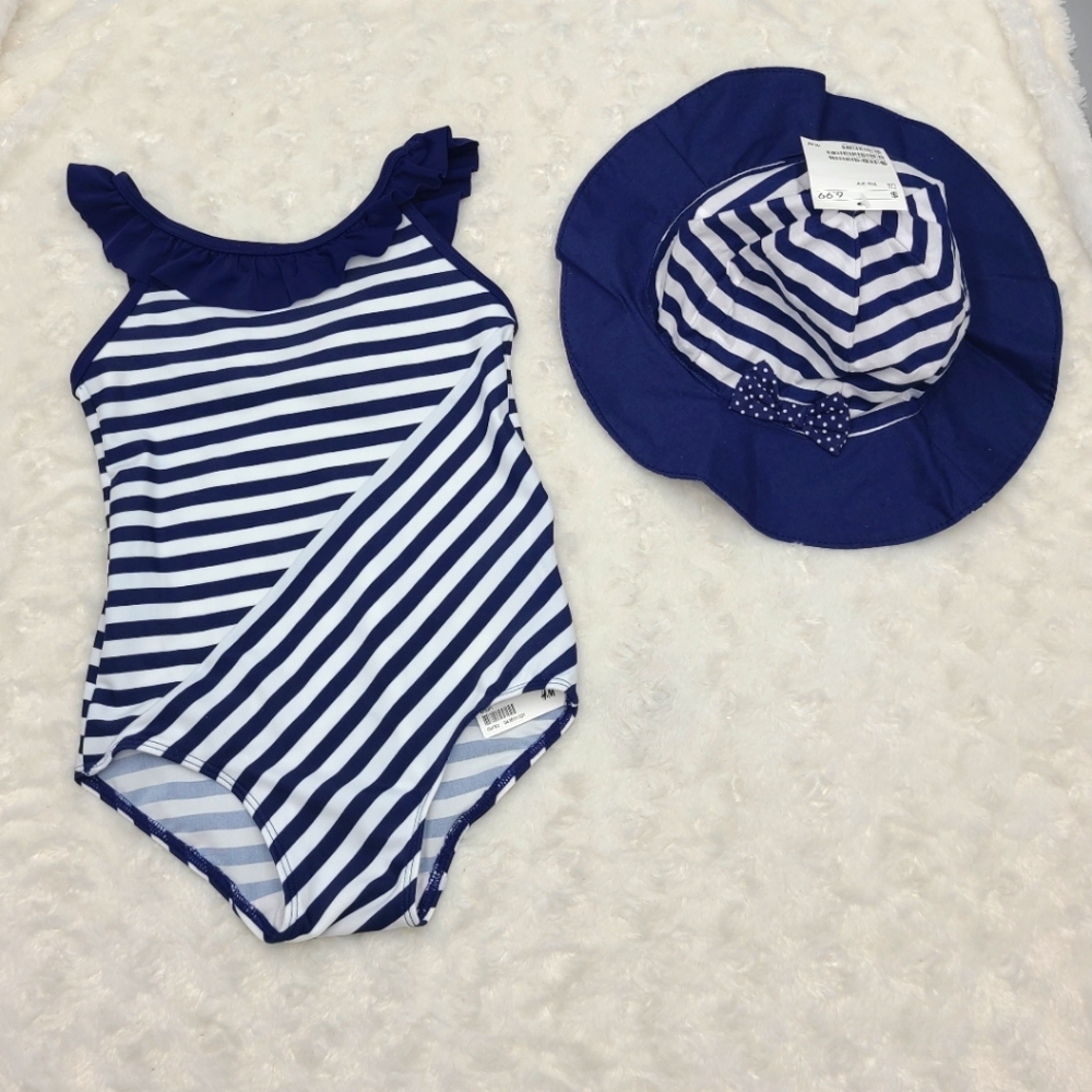 NEW H&M girls' swimsuit and hat size 18 months